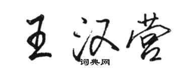 駱恆光王漢營行書個性簽名怎么寫
