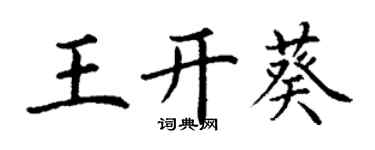 丁謙王開葵楷書個性簽名怎么寫