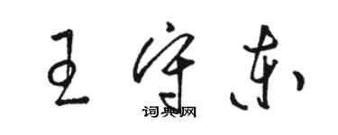 駱恆光王守東草書個性簽名怎么寫