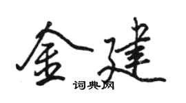 駱恆光金建行書個性簽名怎么寫
