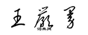 梁錦英王嚴曼草書個性簽名怎么寫