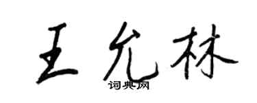 王正良王允林行書個性簽名怎么寫