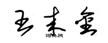 朱錫榮王來金草書個性簽名怎么寫