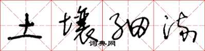 王冬齡土壤細流草書怎么寫