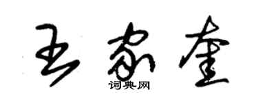 朱錫榮王家奎草書個性簽名怎么寫