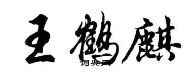 胡問遂王鶴麒行書個性簽名怎么寫