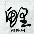 朱錫榮寫的硬筆草書鯉