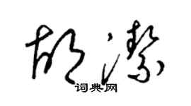 梁錦英胡潔草書個性簽名怎么寫