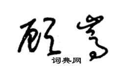 朱錫榮顧嵩草書個性簽名怎么寫