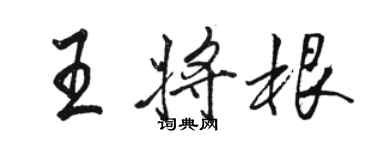 駱恆光王將根行書個性簽名怎么寫