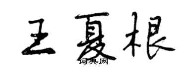 曾慶福王夏根行書個性簽名怎么寫