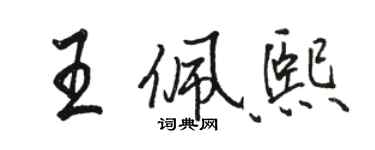 駱恆光王佩熙行書個性簽名怎么寫