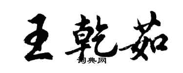 胡問遂王乾茹行書個性簽名怎么寫