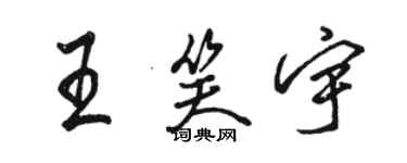 駱恆光王笑宇行書個性簽名怎么寫