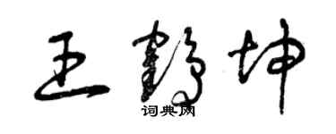 曾慶福王鶴坤草書個性簽名怎么寫