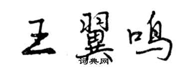 曾慶福王翼鳴行書個性簽名怎么寫