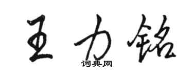 駱恆光王力銘行書個性簽名怎么寫