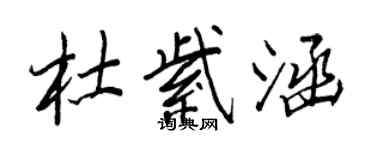 王正良杜紫涵行書個性簽名怎么寫