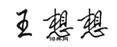 駱恆光王想想行書個性簽名怎么寫