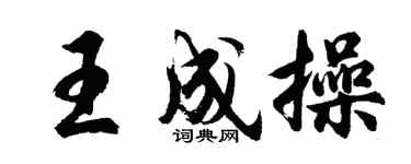 胡問遂王成操行書個性簽名怎么寫