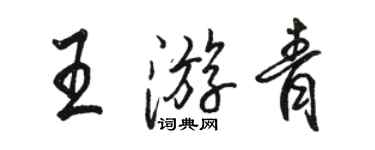 駱恆光王游青行書個性簽名怎么寫