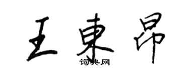 王正良王東昂行書個性簽名怎么寫