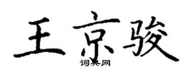 丁謙王京駿楷書個性簽名怎么寫