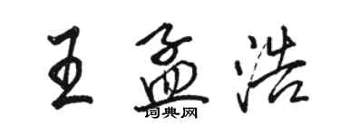 駱恆光王孟浩行書個性簽名怎么寫