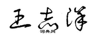 曾慶福王志洋草書個性簽名怎么寫