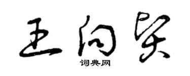 曾慶福王向賢草書個性簽名怎么寫