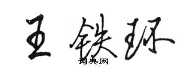 駱恆光王鐵環行書個性簽名怎么寫