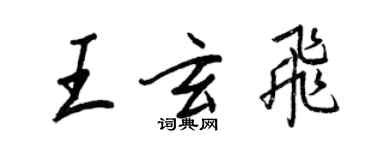 王正良王玄飛行書個性簽名怎么寫