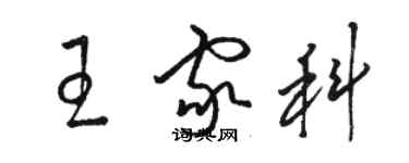 駱恆光王家科草書個性簽名怎么寫