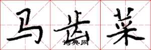 周炳元馬齒菜楷書怎么寫
