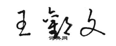 駱恆光王歡文草書個性簽名怎么寫