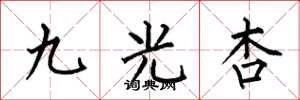 何伯昌九光杏楷書怎么寫