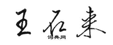 駱恆光王石來行書個性簽名怎么寫