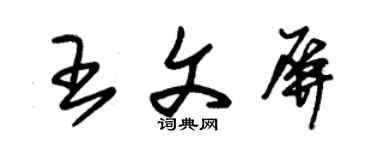 朱錫榮王文屏草書個性簽名怎么寫