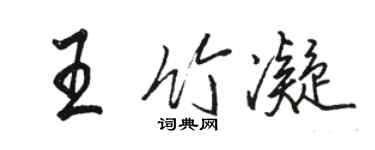 駱恆光王竹凝行書個性簽名怎么寫