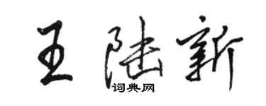 駱恆光王陸新行書個性簽名怎么寫