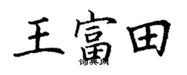 丁謙王富田楷書個性簽名怎么寫