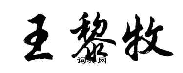 胡問遂王黎牧行書個性簽名怎么寫