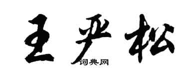 胡問遂王嚴松行書個性簽名怎么寫
