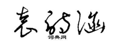 曾慶福袁詩涵草書個性簽名怎么寫