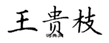 丁謙王貴枝楷書個性簽名怎么寫