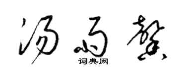 梁錦英湯雨馨草書個性簽名怎么寫