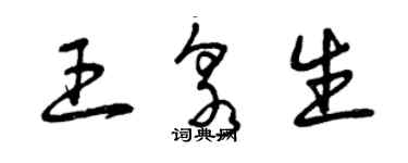 曾慶福王泉生草書個性簽名怎么寫