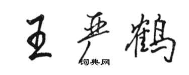 駱恆光王嚴鶴行書個性簽名怎么寫