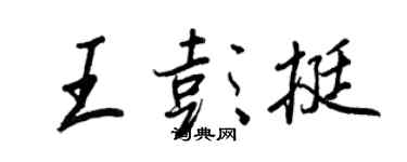 王正良王彭挺行書個性簽名怎么寫