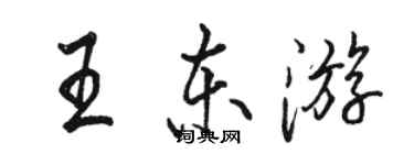 駱恆光王東遊行書個性簽名怎么寫